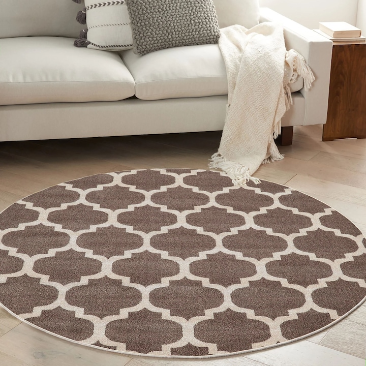 Килим Asi Home Rug 497, 80 x 80 см, Памук | Полиестер, кафяв