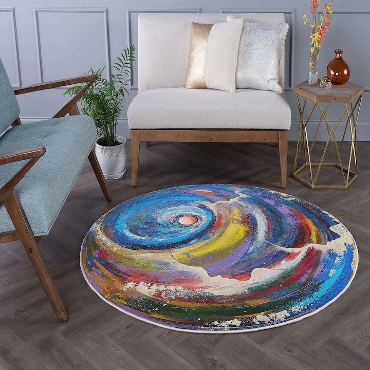Килим Asi Home Rug 491, 80 x 80 см, Памук / Полиестер, Многоцветен
