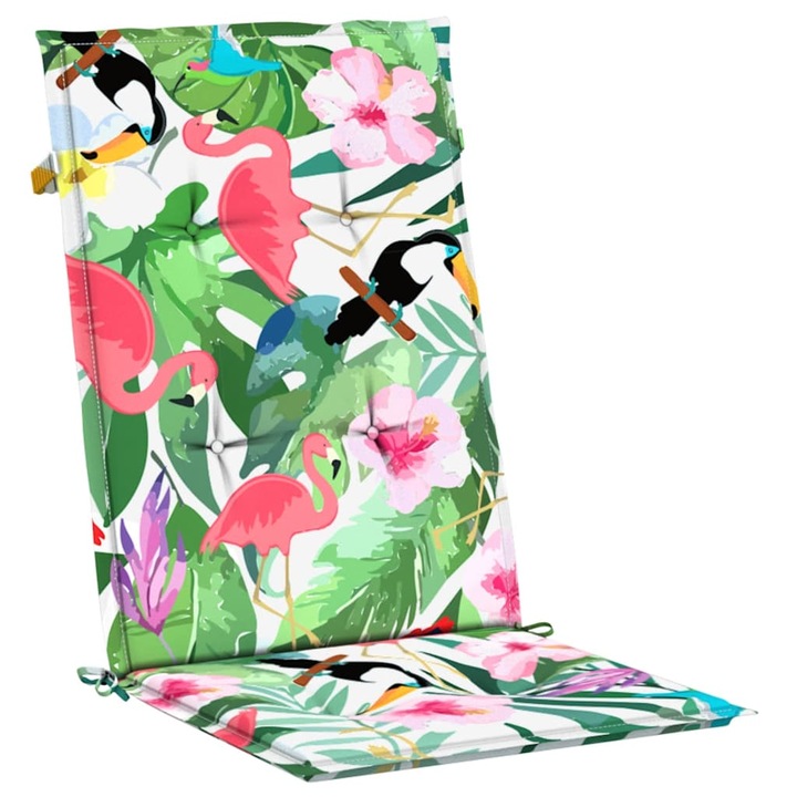 vidaXL magastámlás székpárna készlet, 4 db, tarka, textil, 120 x 50 x 3 cm, 1,85 Kg