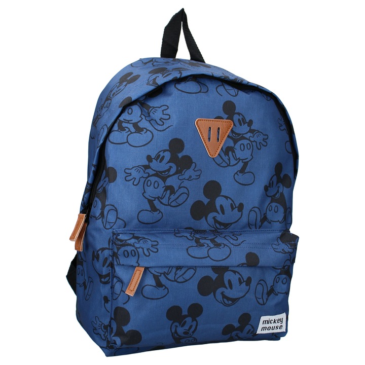 Rucsac albastru cu doua compartimente, 43x30x14 cm, Playing it Cool, Mickey Mouse, Disney