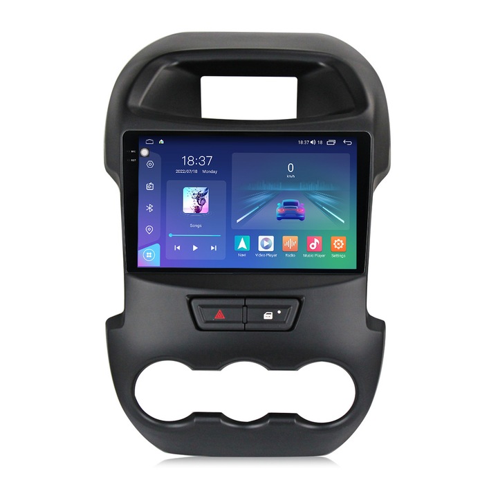 Ford Ranger navigáció 2011-2016 között, NAVIGPS, 2K felbontás, 9,5 hüvelykes QLED képernyő, 8 GB RAM és 128 GB ROM, Android, Octacore processzor, 4G sim slot, DSP hang, vezeték nélküli Carplay és Android Auto, hátrameneti kamera