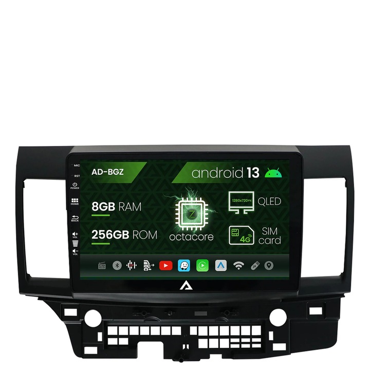 Navigatie Autodrop Mitsubishi Lancer (2007-2016), Android 13, Z-Octacore, 8GB RAM, 256GB ROM, 10.1 Inch - AD-BGZ10008, AD-BGRKIT269