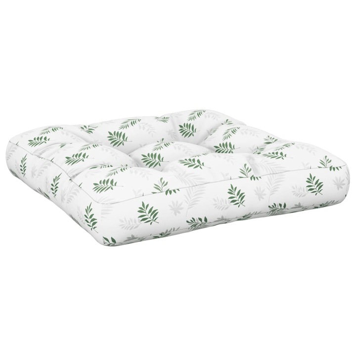 Perna pentru paleti vidaXL, model frunze, 58 x 58 x 10 cm, tesatura Oxford, 1.25 Kg