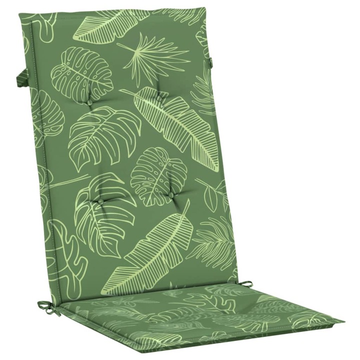 vidaXL magastámlás székpárna készlet, 6 db, levélmintás, textil, 120 x 50 x 3 cm, 2,85 Kg