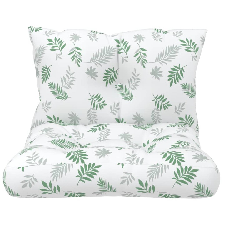 Set perne pentru paleti vidaXL, 2 buc., model de frunze, tesatura oxford, 2.2 Kg