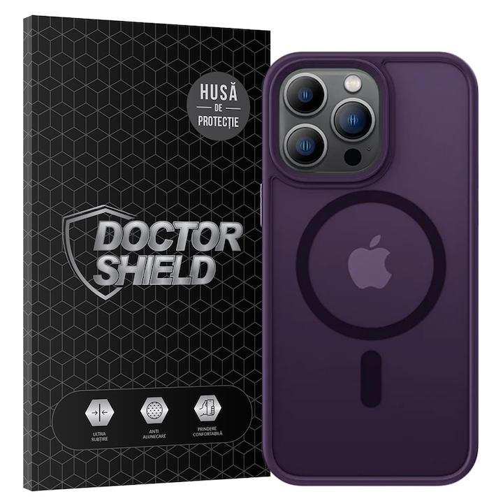 Husa de Protectie, Compatibila Apple iPhone 14 Pro Max, Doctor Shield Fantom, MagSafe - Violet