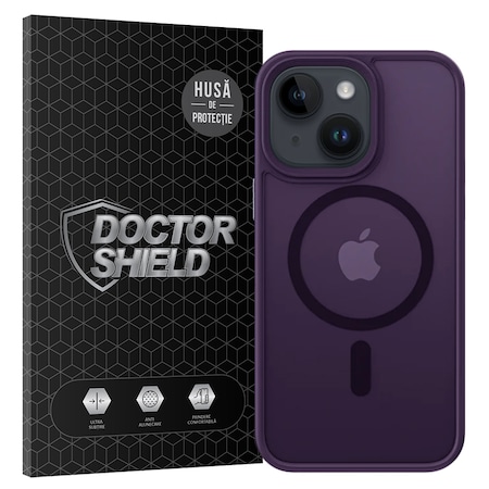 Husa de Protectie, Compatibila Apple iPhone 14, Doctor Shield Fantom, MagSafe - Violet