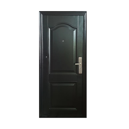 Usa Metalica Intrare, Interior L20, Otel, Stanga, Apartament Birou Sediu Casa, Vizor Sonerie Prag 3 Balamale Manere Chei, Maro Inchis Wenge, 202 x 88 cm
