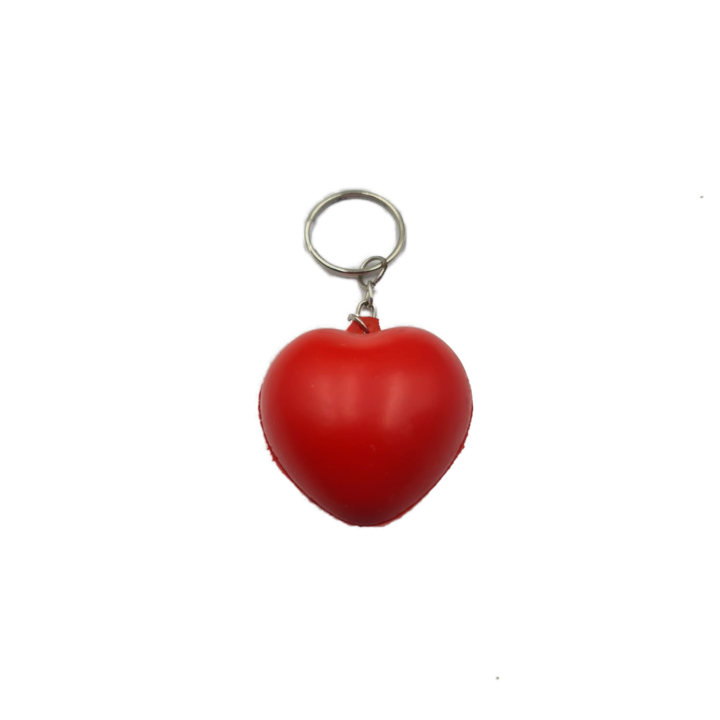 Szív alakú antistressz kulcstartó, poliuretán, 5 cm, piros, Dalimag