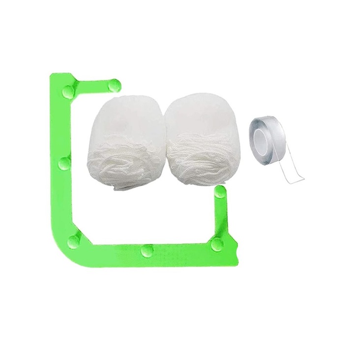 Dispozitiv pentru Spalare Alimente si Scurgere Resturi Alimentare cu Prindere adeziva pe Chiuveta, Banda Adeziva si 100 de Saci Inclusi, Verde, CBD CORAL BEST DEALS Verde 0 mm