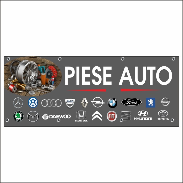 Banner MEDIA, "Piese auto" model 2, 250 x 100 cm