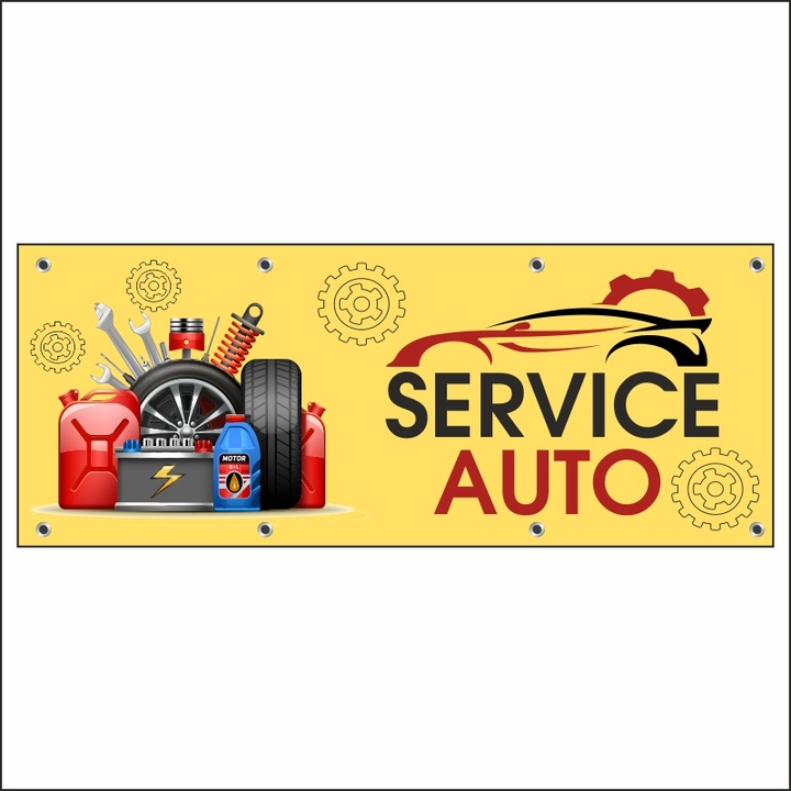 Banner MEDIA, "Service auto" model 1, 150 x 60 cm