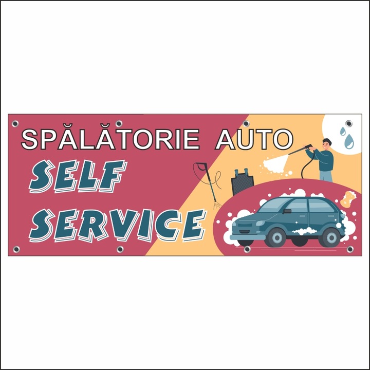 Banner MEDIA, "Spalatorie auto" model 3, 150 x 60 cm