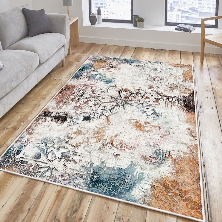 Килим Asi Home Traces Flowers, 180 x 280 см, кадифе, многоцветен