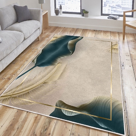 Covor Asi Home Golden Feathers, 160 x 230cm, Catifea, Multicolor
