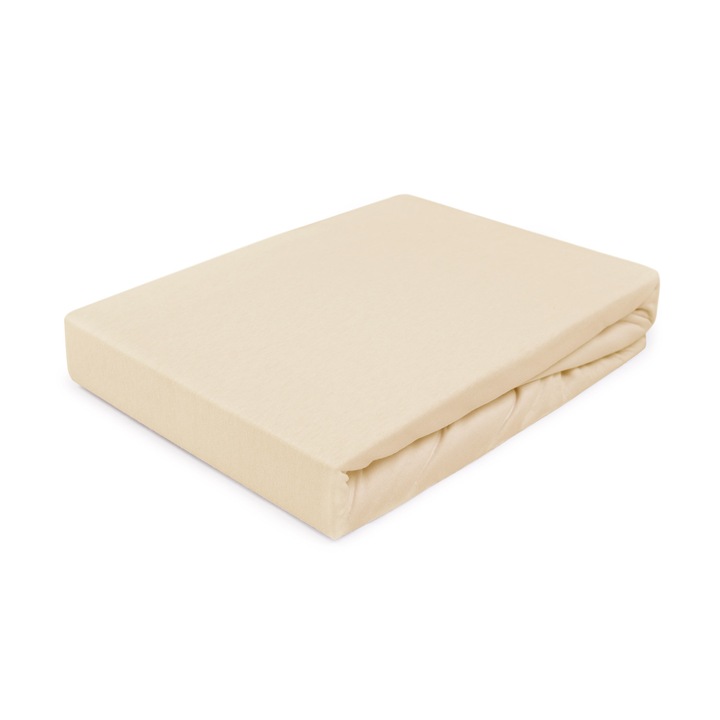 Чаршаф с ластик, Darymex, Jersey, 200х220, светло бежов