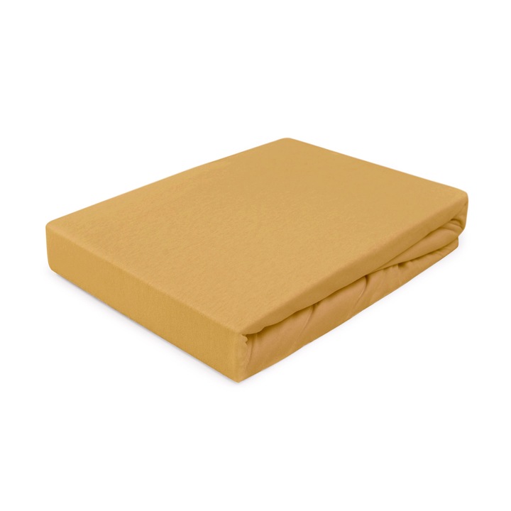 Cearceaf cu elastic, Darymex, Jerseu, 90x200, mustar