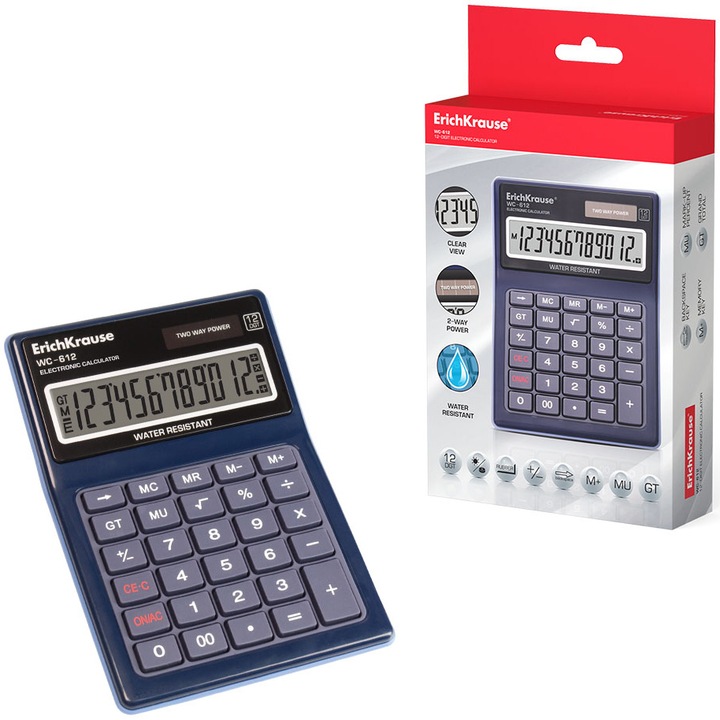 Calculator Birou Ek Wc-612 12Dig, Water Resistant