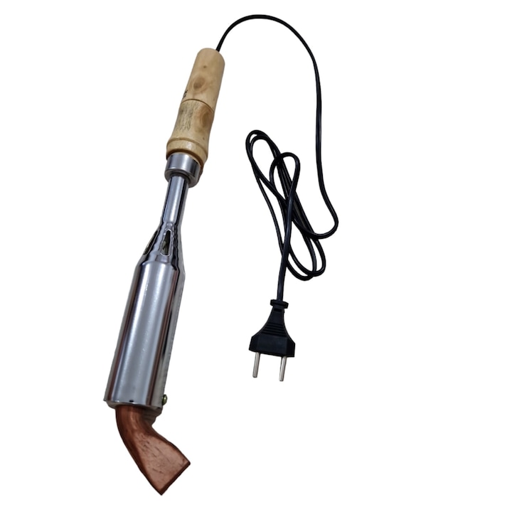 Pistol de lipit tip letcon, maner lemn, 300 W, varf indoit din cupru