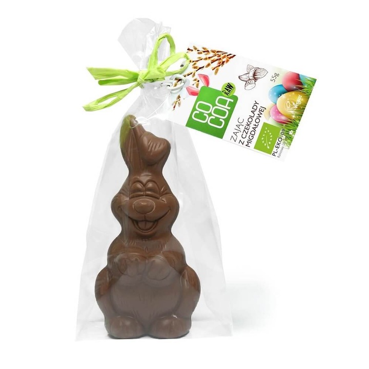 Iepuras de ciocolata cu migdale, Cocoa, BIO, 55 g