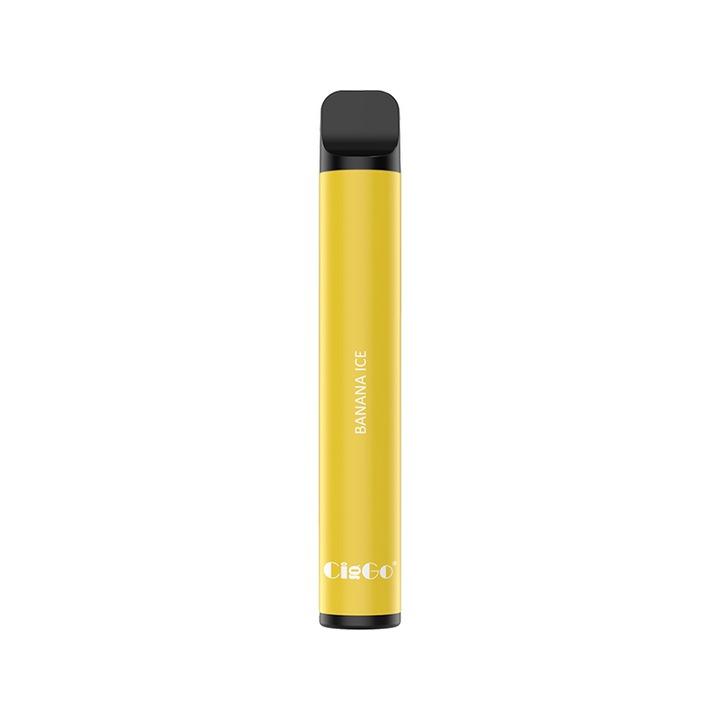 Kit Tigara Electronica CIGGO J02 800 - Banana Mentolata, Dispozitiv de unica folosinta, 2ml, 2% NicSalt, autonomie 800 pufuri
