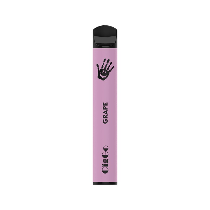 Kit Tigara Electronica CIGGO J1200- 600 - Struguri, Dispozitiv de unica folosinta, 2ml, 0% Nicotina, autonomie 600 pufuri