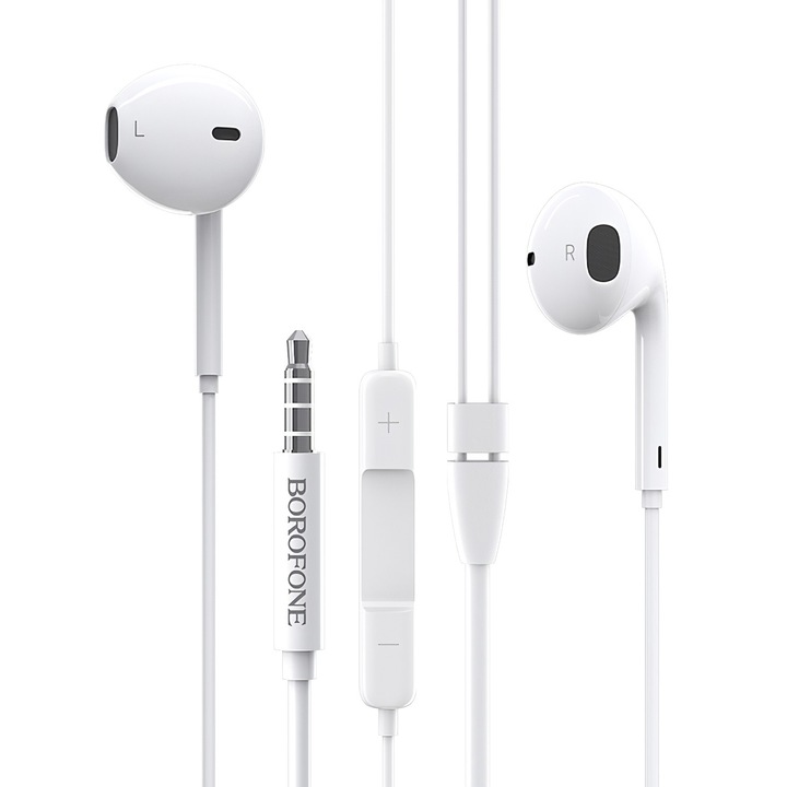 Casti Handsfree 3.5mm Borofone BM30, Alb