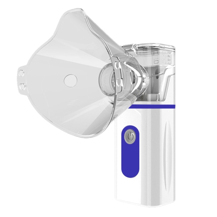 Nebulizator portabil, Uudeals®, Tehnologie Mesh, Curatare automata, Silentios, ABS, Albastru