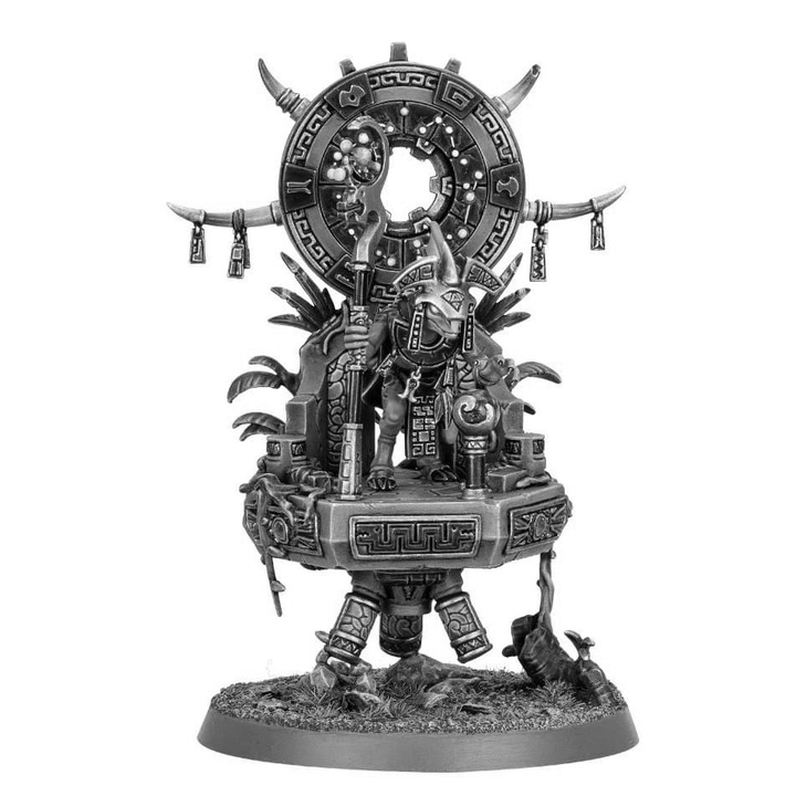 Skink Starseer Seraphon figura, Warhammer Age of Sigmar, Games Workshop, 47 db, szürke