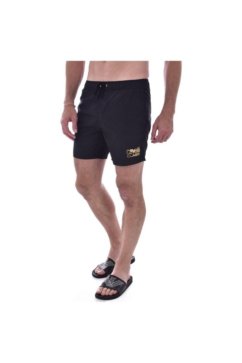 Sort barbati cu imprimeu logo, Cavalli Class, negru, Negru