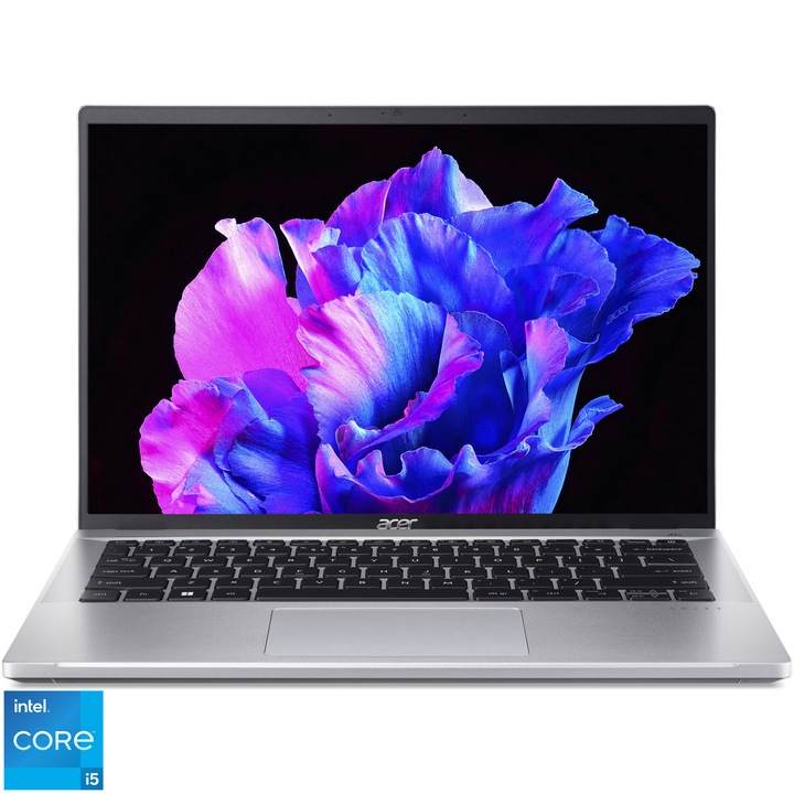 Лаптоп Acer Swift Go 14 SFG14-71-5969, Intel® Core™ i5-1335U, 14", 2.2K, IPS, 16GB, 1TB SSD, Intel® Iris® Xe Graphics, No OS, Pure Silver