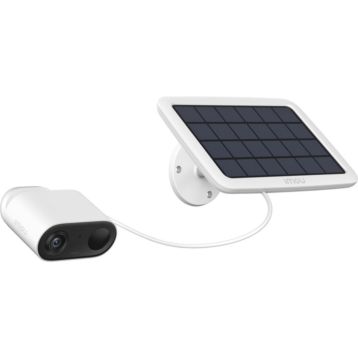 Kit solar Imou Cell Go Camera de securitate, baterie de 5000 mAH, 2K (2304 x 1296), 4GB eMMC, Mod Vlog, PIR, Alb