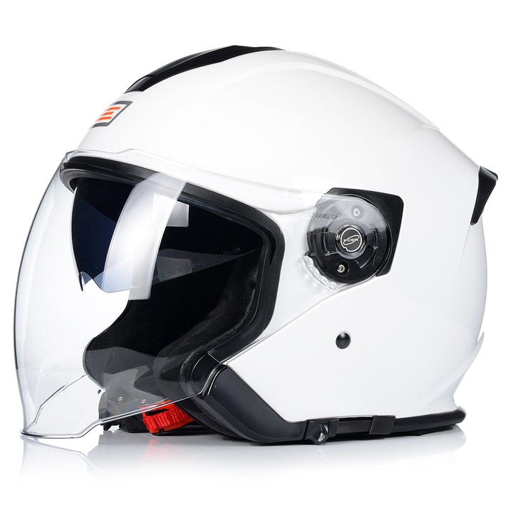 Casca Motocicleta Deschisa Scooter Chopper RL + Blenda Origine Alb