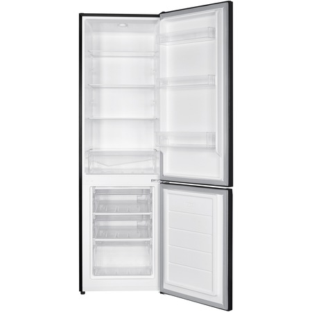 Хладилник Heinner HC-HM262BKF+, 262 л, Клас F, Електронно управление, LED осветление, H 180 см, Черен