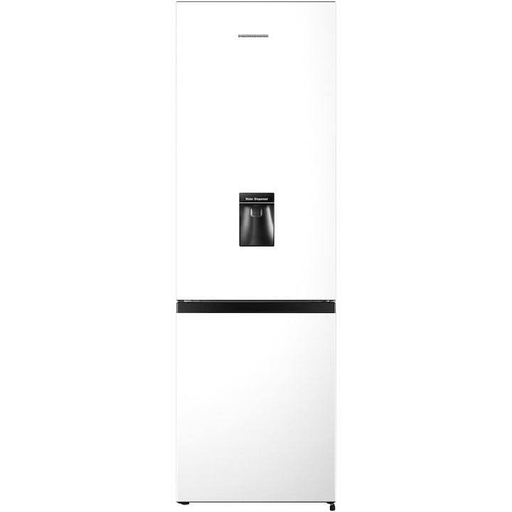Хладилник с фризер Heinner HC-HM268WDF+, 268 л, Клас F, Електронно управление, Диспенсър за вода, LED осветление, H 180 см, Бял