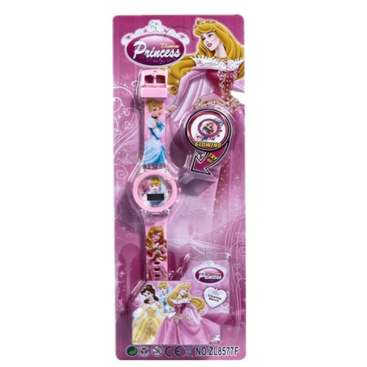 Ceas pentru copii Time Princess cu luminite, mov