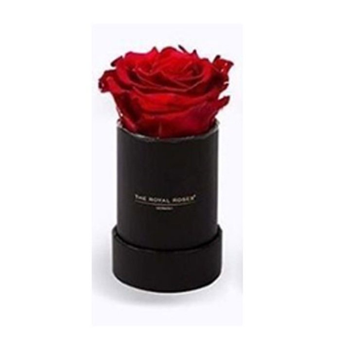 Aranjament cutie catifea neagra si trandafir de sapun