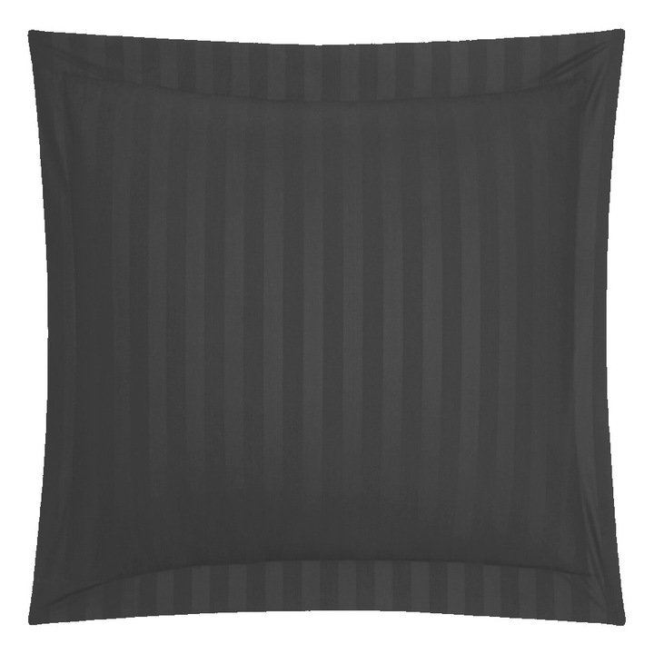 Damaszt párnahuzat pamut 100% csíkos 1 cm, 70 x 70 cm, Pucioasa, fekete