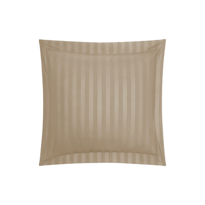 Damaszt párnahuzat 100% pamut csík 1 cm, 40 x 40 cm (45x45 cm - szegéllyel együtt), Pucioasa, Cappuccino