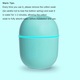 Mini umidificator blue, dimensiuni 80 x 80 x 103 mm, capacitate rezervor 220 ml, material silicon/PP/ABS/componente electronice, cablu USB