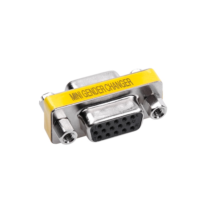 Преходник VGA женски - VGA женски, Сребрист
