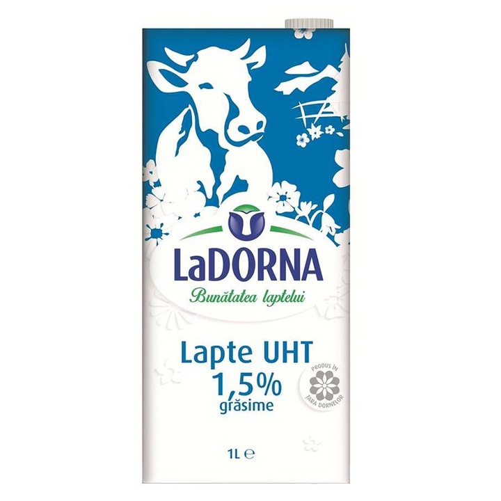 Set 8 x Lapte UHT La Dorna,1.5% Grasime, 1 l