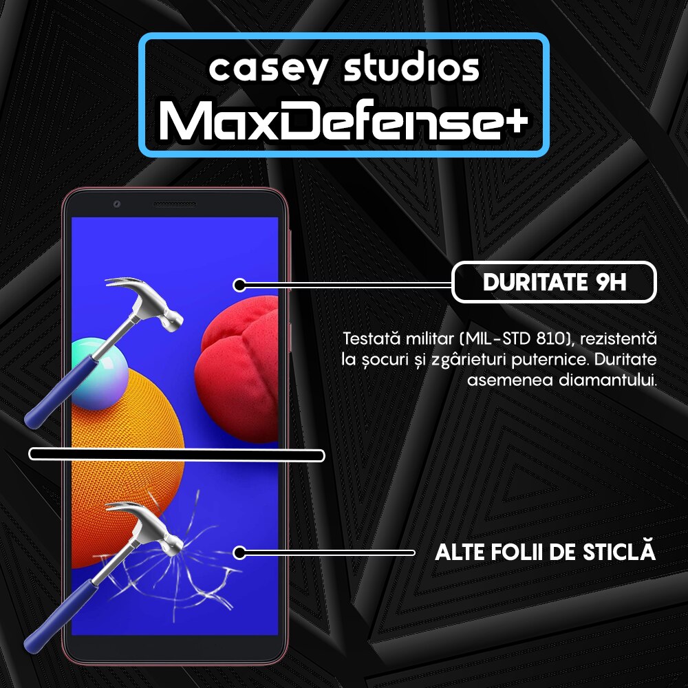 Folie Sticla CASEY STUDIOS™ pentru Samsung Galaxy M01, Full Glue, Duritate Militara, Ultra HD, Protectie Profesionala Ecran 3D, Anti Zgarieturi, Anti Socuri, Margini Negre