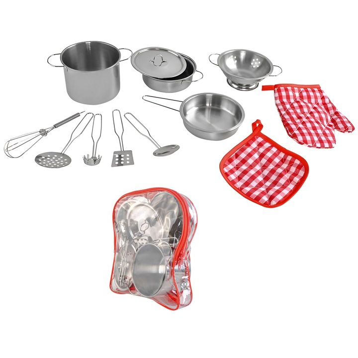 Zola Edénykészlet és konyhai eszközök, fém, 12 elemes, fém, hátizsák tároláshoz