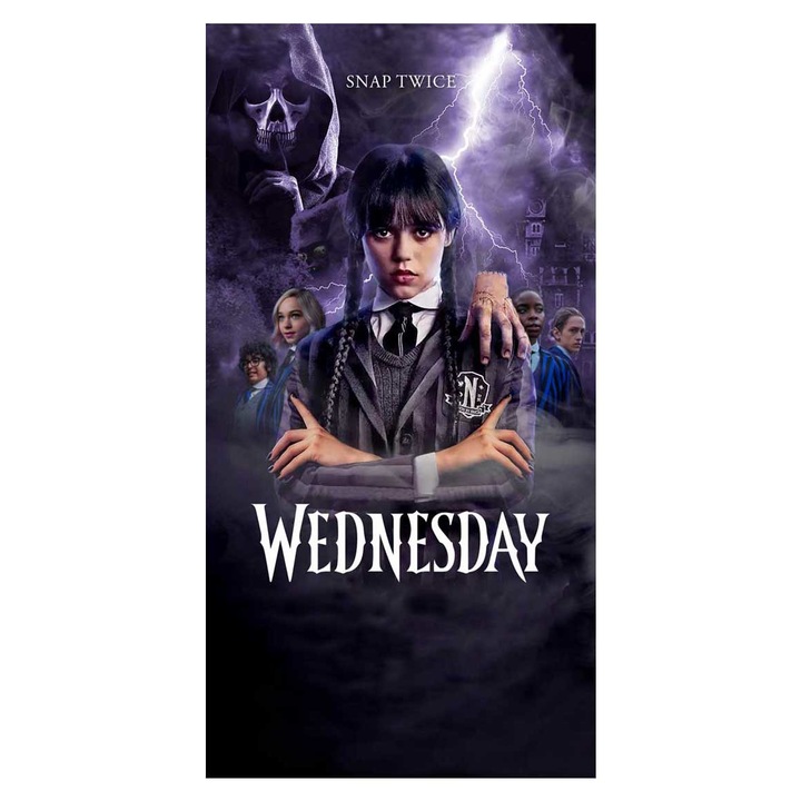 Хавлия за плаж Кингтекс Wednesday, 70x140см, 80% памук 20% полиестер, Многоцветно