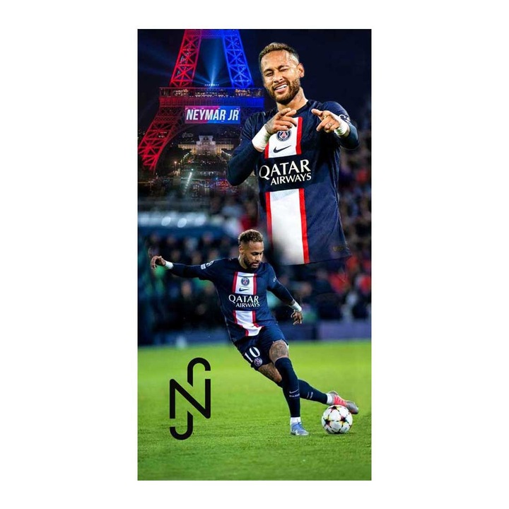Хавлия за плаж Кингтекс Neymar JR, 70x140см, 80% памук 20% полиестер, Многоцветно