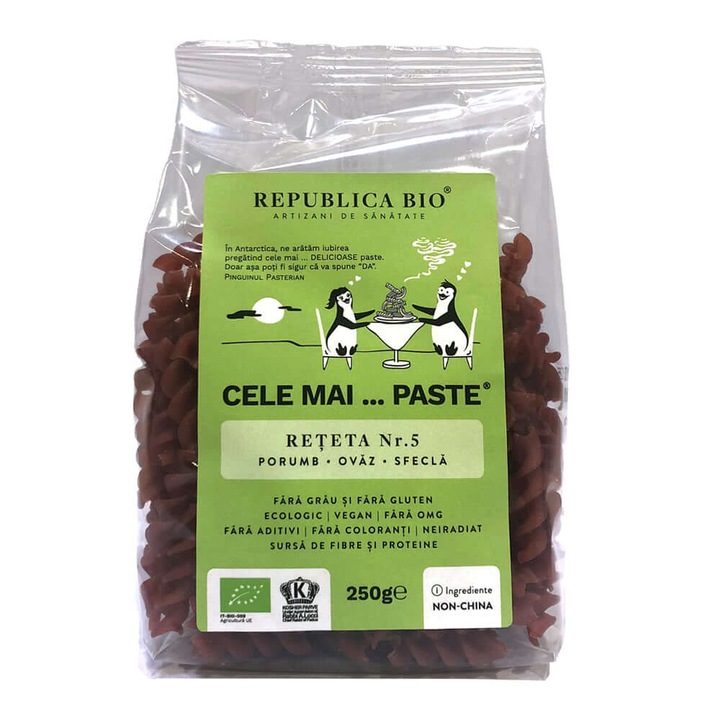 Paste Republica BIO, Cele mai…PASTE Reteta 5 Porumb Ovaz Sfecla, fara gluten, ecologic, 250g