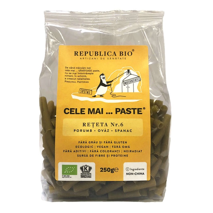 Paste Republica BIO, Cele mai…PASTE Reteta 6 Porumb Ovaz Spanac, fara gluten, ecologic, 250g