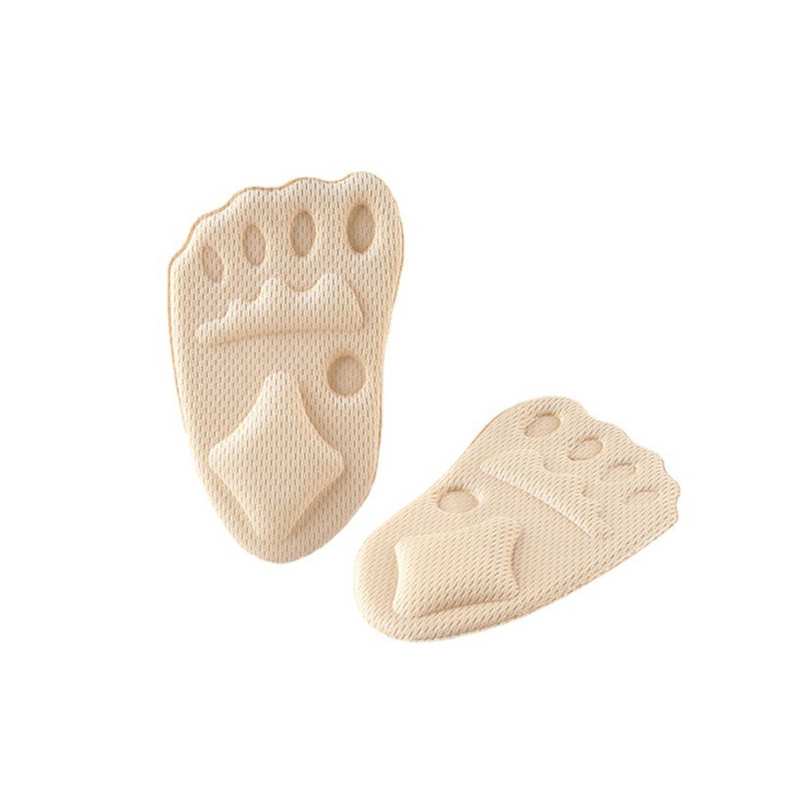 Set 2 Branturi pentru metatarsiene picior, BOMSTOM, amelioreaza oboseala piciorului, absoarbe transpiratia, spuma de inalta rezilienta, reutilizabila, 12 x 7,5 cm, crem