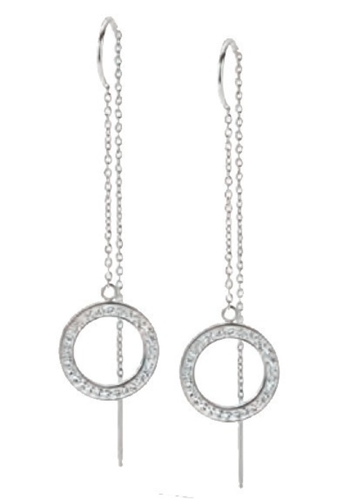 Victoria ezüst színű fehér köves fülbevaló wheel